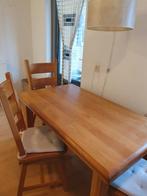 Houten Eettafel met 4 Stoelen, Ophalen, Gebruikt, 4 tot 6 stoelen