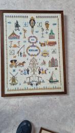 Merklap Nederland, mooi ingelijst, Hobby en Vrije tijd, Ophalen of Verzenden, Zo goed als nieuw, Handborduren, Overige typen