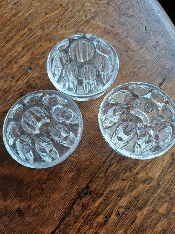 3 x Bloemensteker Glas. 6cm, Antiek en Kunst, Antiek | Glas en Kristal, Ophalen