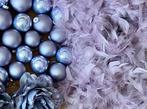 Kerstboom versiering lila glazen ballen, Boa kerstslingers, Diversen, Kerst, Ophalen of Verzenden, Gebruikt
