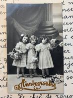 Anniversaire - drie meisjes (ME), Verzamelen, Ophalen of Verzenden, Voor 1920, Gelopen, Kinderen