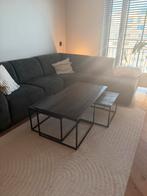 Zwart eikenhout salontafel, 3 delig, Huis en Inrichting, Tafels | Salontafels, Ophalen, Eikenhout, 50 tot 100 cm, Zo goed als nieuw