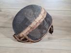 Antiek scherm masker van staal en leder, Antiek en Kunst, Ophalen of Verzenden