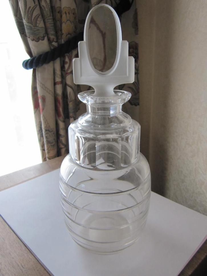 Art deco whiskey karaf Manhattan kristal Val St Lambert, Antiek en Kunst, Antiek | Glas en Kristal, Verzenden