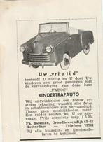 Retro reclame 1951 Bosman Rotterdam trapauto speelgoed, Verzamelen, Ophalen of Verzenden, Overige typen