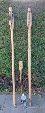 Tuinfakkels 2x groot 160cm, Tuinfakkel kaars, lampenolie, Tuin en Terras, Fakkels, Ophalen, Zo goed als nieuw