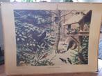 Oude schoolplaat: vogels in de winter. M.A. Koekkoek., Antiek en Kunst, Antiek | Schoolplaten, Ophalen, Natuur en Biologie