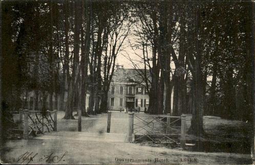 Assen - Gouvernements Hotel, Verzamelen, Ansichtkaarten | Nederland, Gelopen, Drenthe, Voor 1920, Ophalen of Verzenden