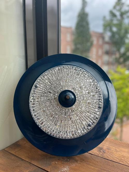 Vintage plafondlamp, Huis en Inrichting, Lampen | Plafondlampen, Zo goed als nieuw, Glas, Metaal, Ophalen