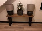 Eiken sidetable maatwerk, Huis en Inrichting, Tafels | Sidetables, Ophalen, 100 tot 150 cm, Zo goed als nieuw, Eikenhout