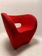 Prachtige Moroso fauteuil, met originele rode wollen stof, Huis en Inrichting, Fauteuils, Ophalen, Minder dan 75 cm, Zo goed als nieuw