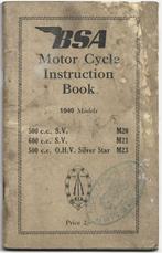 BSA M20 M21 M23 manual 1940 handboek (7595z), Verzenden, Overige merken
