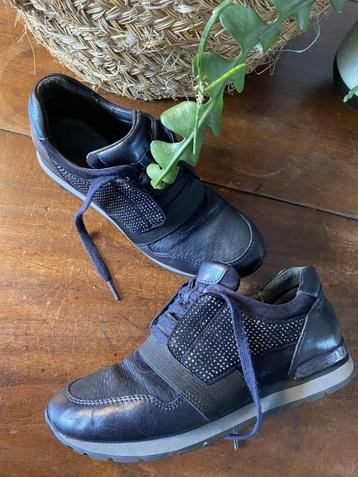 Aparte blauwe leren GABOR sneakers strass  mt 37,5   i.g.st. beschikbaar voor biedingen