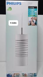 Philips hanglamp opaalwit glas met zwarte decoratie 4 st., Ophalen, Nieuw, Glas, Modern