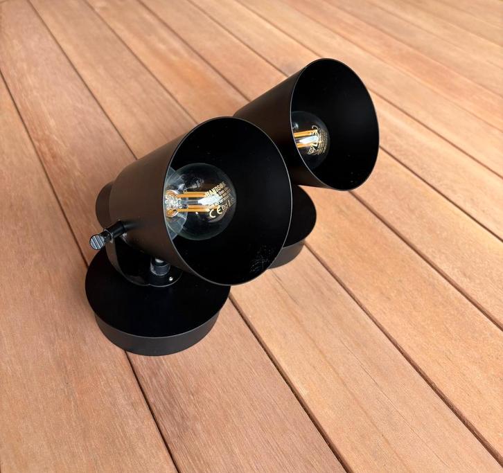 Opbouwspots 2x sorrento mat zwart incl 2x lichtbron, Huis en Inrichting, Lampen | Spots, Zo goed als nieuw, Metaal of Aluminium