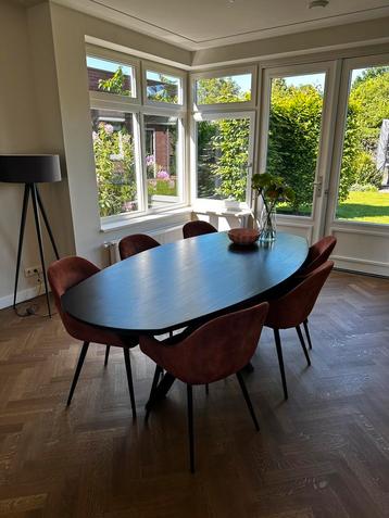 Zwarte Deens Ovale Eettafel Massief Eiken 220 cm beschikbaar voor biedingen