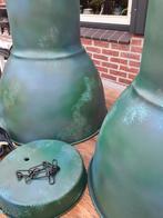 2x Stoere restyle hanglampen industrieel groen blauw Hectar, Huis en Inrichting, Lampen | Hanglampen, Ophalen, Zo goed als nieuw