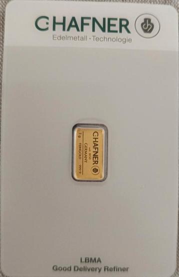 C. Hafner 1 gram goudbaar 999.9 puur goud (24-karaats)  beschikbaar voor biedingen