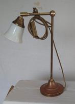 Koperen bureaulamp, Huis en Inrichting, Lampen | Tafellampen, Ophalen, Gebruikt, Minder dan 50 cm