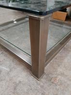 Prachtige bronzen salontafel met 2 glasplaten., Huis en Inrichting, Tafels | Salontafels, Ophalen, 100 tot 150 cm, 50 tot 100 cm