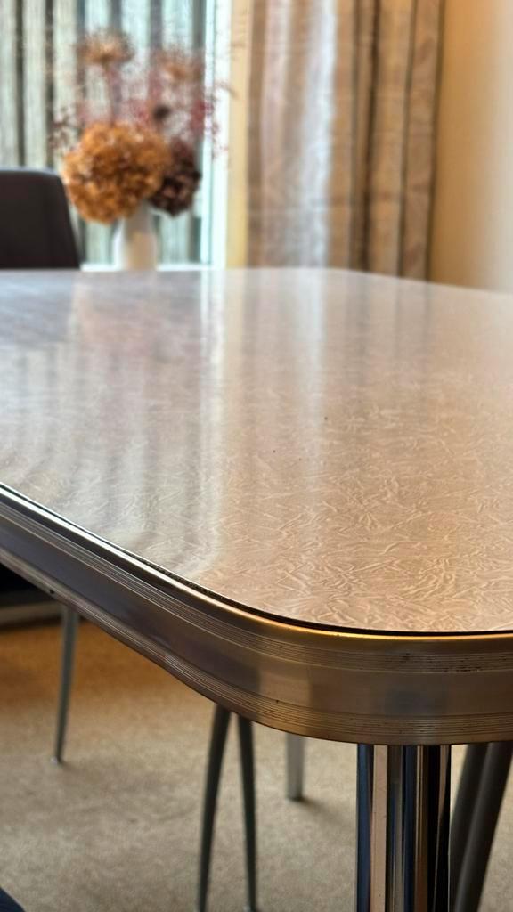 Formica Eettafel - Vintage, Huis en Inrichting, Tafels | Eettafels, Gebruikt, 50 tot 100 cm, 150 tot 200 cm, Vier personen, Rechthoekig