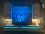 TV-meubel met LED-verlichting & hangkasten, Ophalen, Gebruikt, 200 cm of meer, Minder dan 100 cm