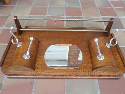 Mooie strakke eiken Art Deco kapstok 93 x 50 cm, Antiek en Kunst, Antiek | Woonaccessoires, Ophalen