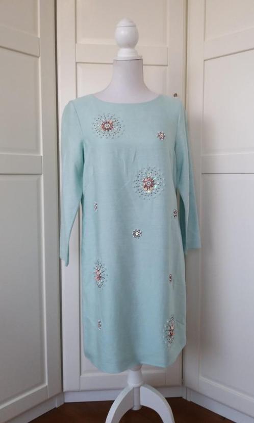 Boden mint groene lovertjes jurk met wol en zijde, maat M, Kleding | Dames, Jurken, Gedragen, Maat 38/40 (M), Groen, Boven de knie