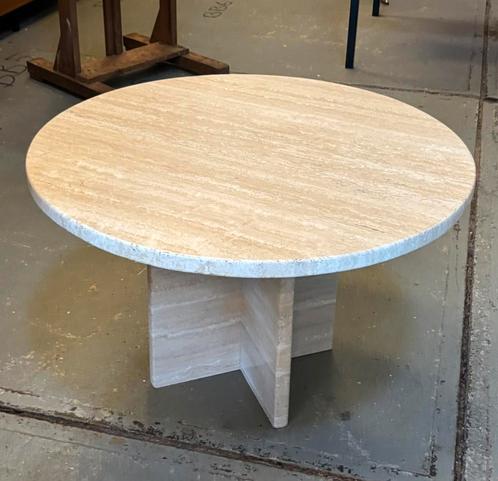 Salontafel Travertin, Huis en Inrichting, Tafels | Salontafels, 50 tot 75 cm, 50 tot 100 cm, 50 tot 100 cm, Rond, Overige materialen