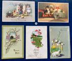 5 x Pasen gepreegde ansichtkaarten zeer oud antiek 1900-1950, Gebruikt, Ophalen of Verzenden, X, X