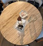 Aikin Travertin Eettafel - 130x130, Ophalen, Gebruikt, 100 tot 150 cm, Rond