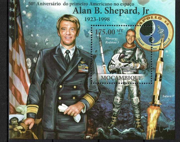 mocambique 2011 pf blok ruimtevaart space, Postzegels en Munten, Postzegels | Thematische zegels, Postfris, Overige thema's, Ophalen of Verzenden