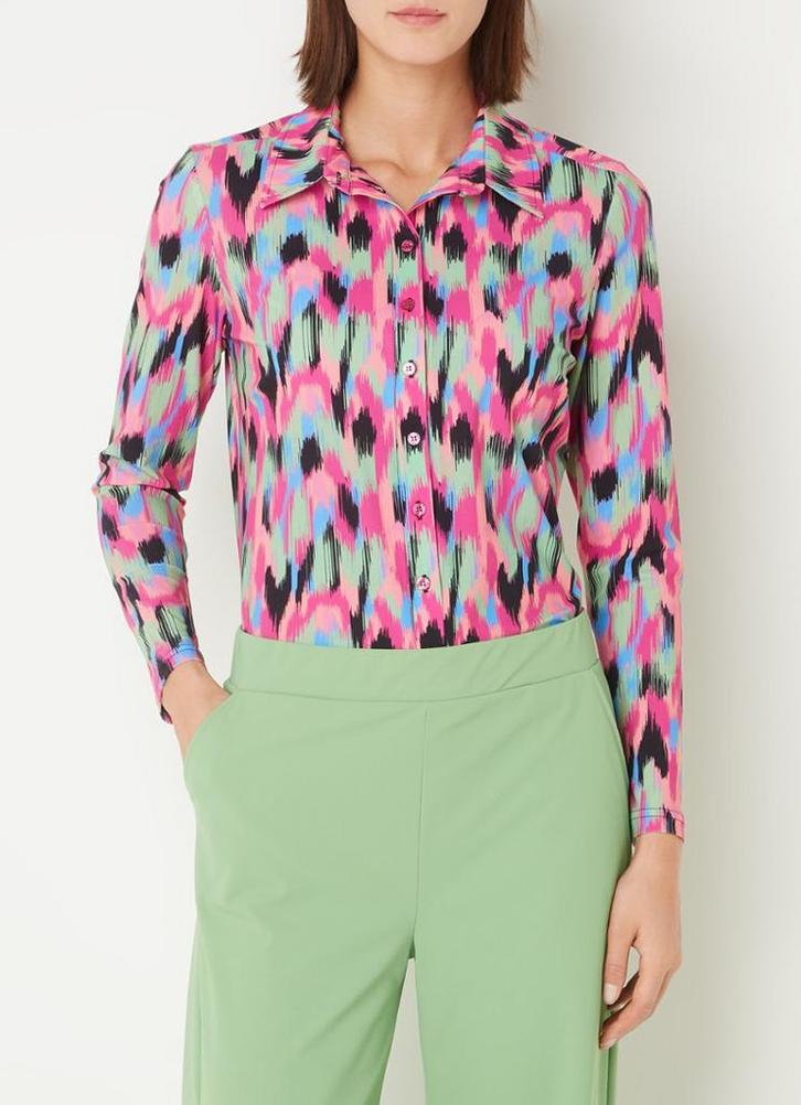 Studio anneloes poppy batik blouse XXL fuchsia/zwart, Kleding | Dames, Blouses en Tunieken, Zo goed als nieuw, Maat 46/48 (XL) of groter