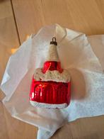 Vintage Kerst Ornament Kerkje Rood Glitter Jaren 90, Diversen, Kerst, Ophalen