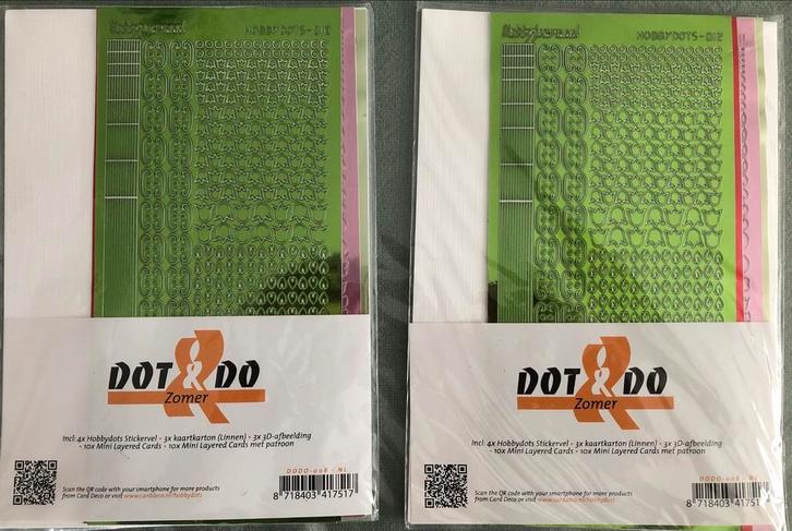 2 Hobbydots Zomer Kaarten pakketjes, Hobby en Vrije tijd, Kaarten | Zelf maken, Nieuw, Knipvel, Overige thema's, Ophalen of Verzenden