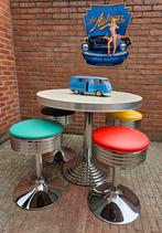 FIFTIES SIXTIES AMERIKAANSE BEL AIR BARKRUKKEN MET BARTAFEL, Huis en Inrichting, Barkrukken, Ophalen, 60 tot 90 cm, Met voetsteun