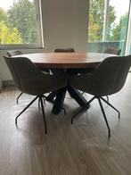 Moderne eetkamerstoelen 4x draaibaar olijfgroen, industrieel, Ophalen, Overige kleuren, Zo goed als nieuw, Vier