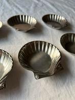 Vintage Frans design RVS schelpvormige schaaltjes set van 6, Huis en Inrichting, Keuken | Servies, Ophalen, Overige materialen