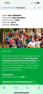 Halve Marathon Groningen starttijd 10:10u, Tickets en Kaartjes, Evenementen en Festivals, Eén persoon