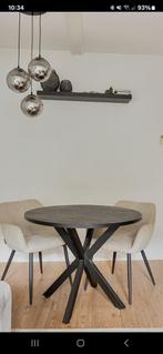 Ronde eettafel 100cm zwart, Huis en Inrichting, Ophalen, Zo goed als nieuw, Rond, 100 tot 150 cm