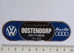 Sticker VW Audi Automobielbedrijf  Oostendorp Ommen, Verzamelen, Stickers, Auto of Motor, Zo goed als nieuw, Verzenden