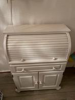 Witte secretaire met rolluik, Huis en Inrichting, Kasten | Buffetkasten, 100 tot 150 cm, Zo goed als nieuw, Met lade(s), Grenenhout