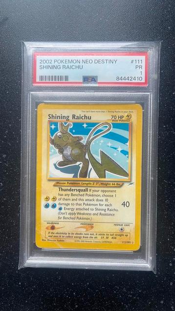 SHINING RAICHU | NEO DESTINY | 111/105 | PSA 1 beschikbaar voor biedingen