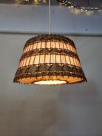 Vintage hanglamp rotan en jute mid century, Ophalen, ,, Zo goed als nieuw, ,