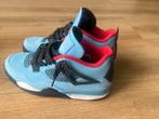 Jordan 4 Travis Scott University Blue Maat 45.5, Ophalen of Verzenden, Gebruikt, Schoenen