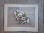 Aquarel bloemen in lijst. Door C.J. Bakker, Antiek en Kunst, Kunst | Schilderijen | Klassiek, Ophalen of Verzenden