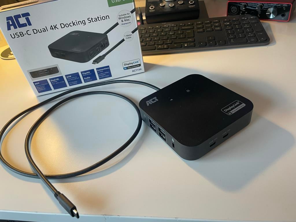 ACT usb-C Dual 4K Docking Station, Computers en Software, Dockingstations, Ophalen of Verzenden, Zo goed als nieuw, ACT, Docking station