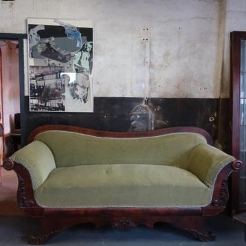 Biedermeier Sofa Bank Antiek Oude 