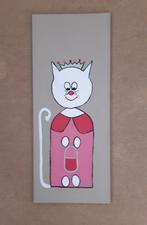 schilderijtje prinsje poes Kattenkoningin/koning op Canvas !, Antiek en Kunst, Ophalen of Verzenden