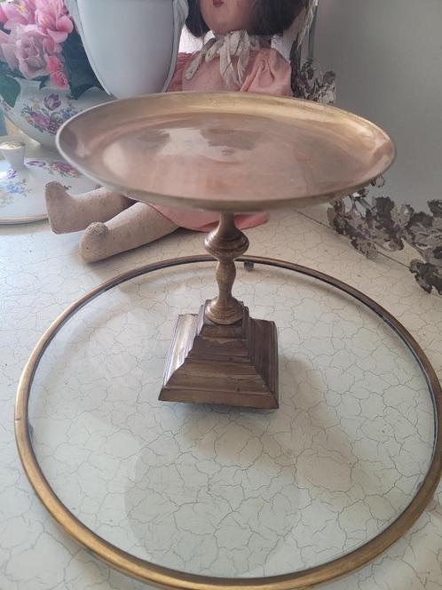 vintage zwaar koperen schaaltje op voet, Antiek en Kunst, Curiosa en Brocante, Ophalen of Verzenden